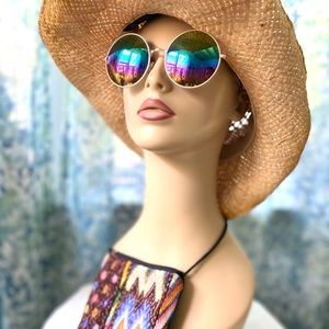 70’s Inspired Round Sunglasses and Crossbody Bag